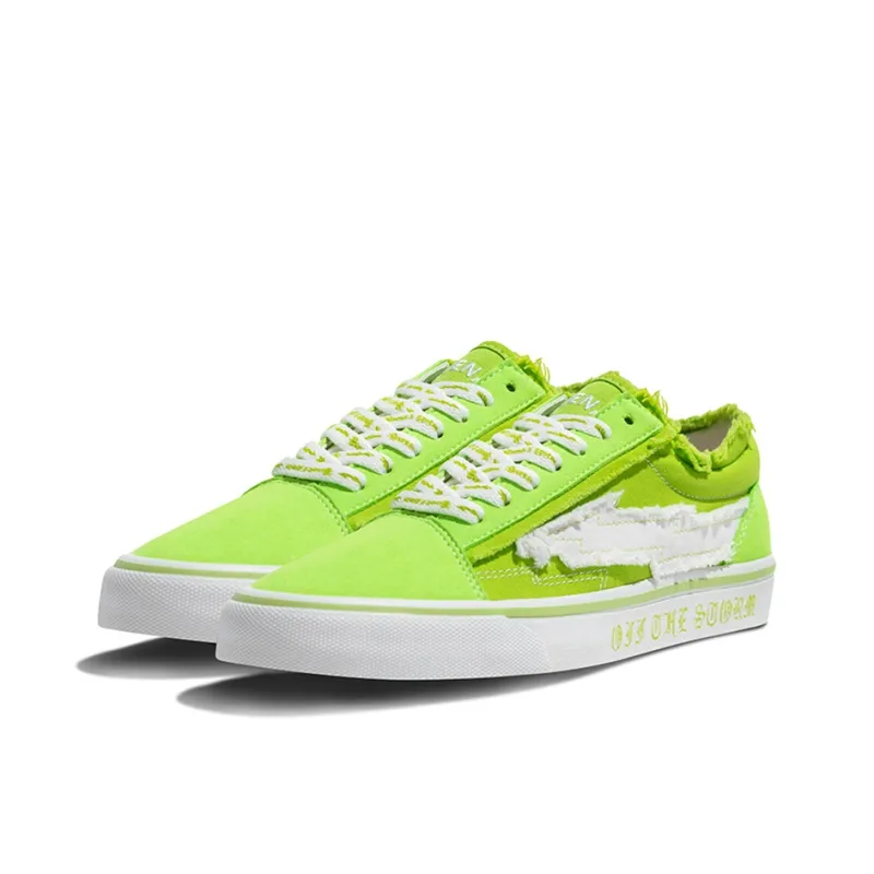 REVENFE X SPOTM x BURNING FLAME Slip Resistant, Breathable, Lightweight Low Top Canvas Shoes Unisex-27