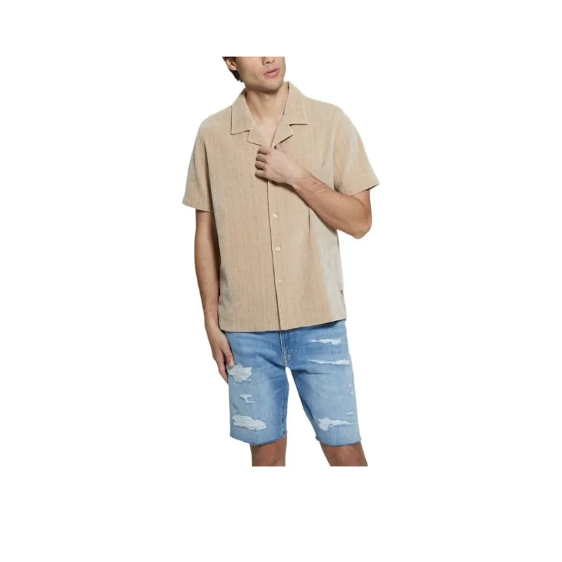 GUESS Shirts Men Beige Yellow-0