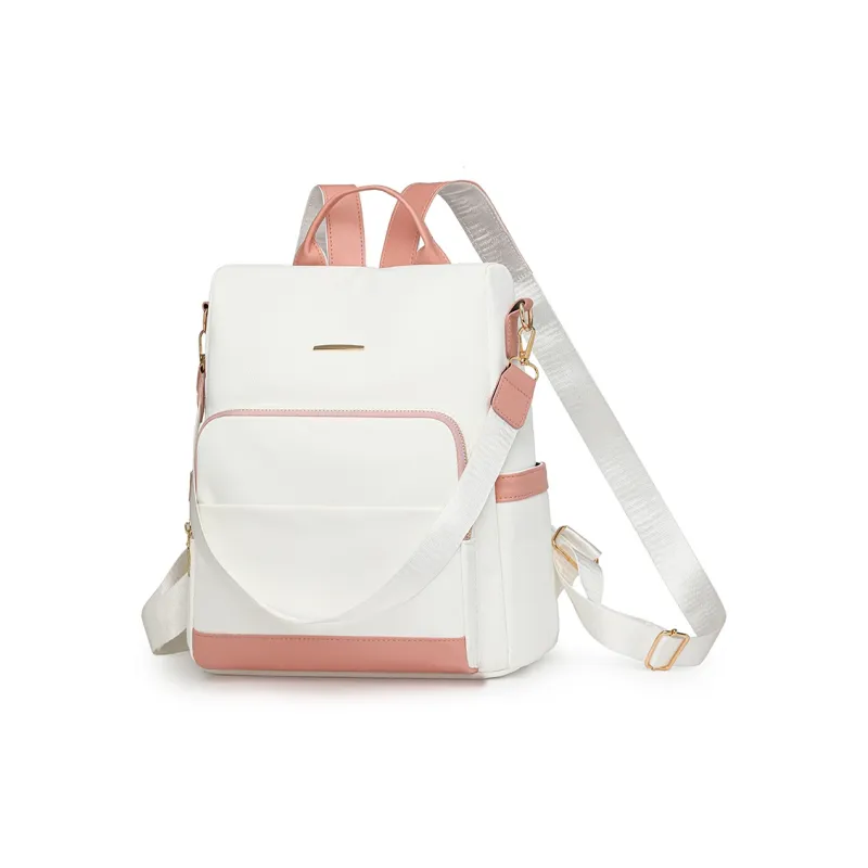 Single Warehouse PU Backpack Regular Unisex Black & White/Black & Brown/Caramel/Blue/Red/Pink-1