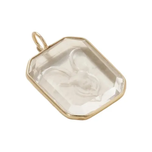 Loren Stewart Quartz, Crystal, Gold Plated Metal Charms / Pendants Unisex Transparent