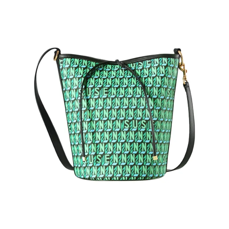SUSEN PVC Bucket Bag, Shoulder Bag, Crossbody Bag Regular Women's Black/Green/Purple/Apricot-1