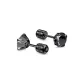 Black Zircon-Rainbow Kiss Stud Earrings (5MM)