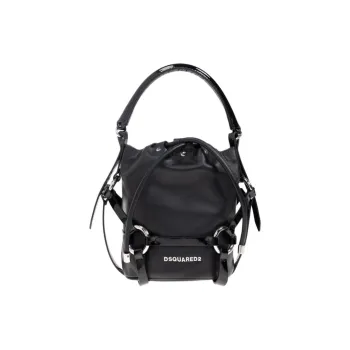 DSQUARED 2 Sheepskin Bucket Bag, Shoulder Bag, Crossbody Bag, Handbag Women's Black