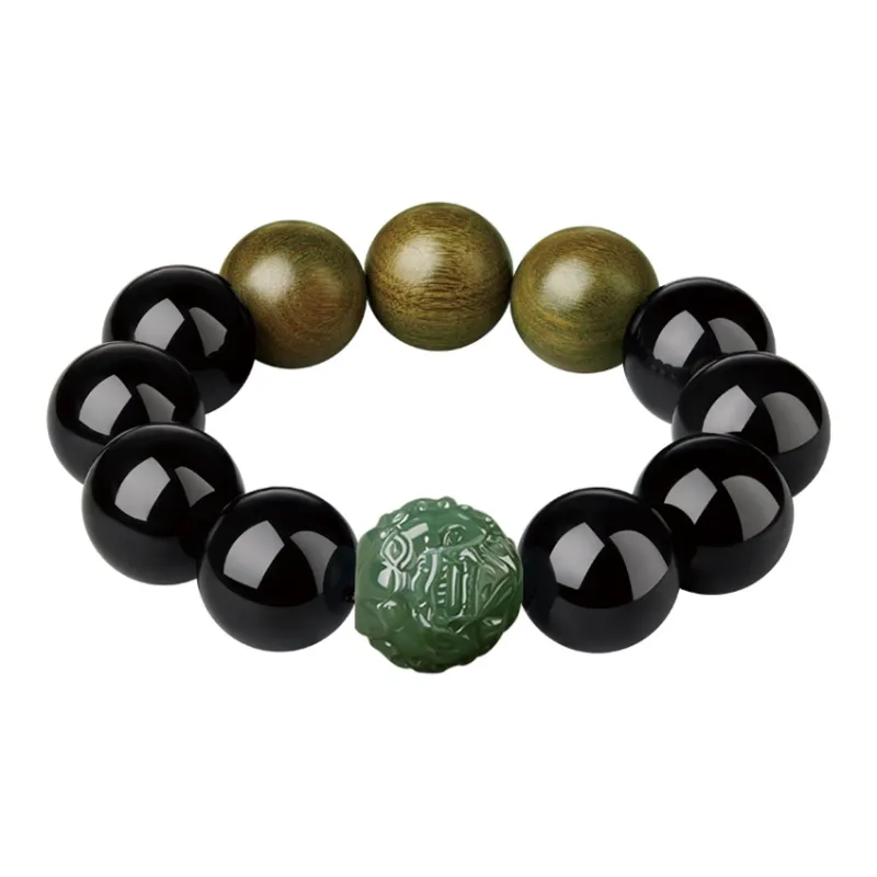 Moonstone Edge Obsidian Bracelets Men's-4