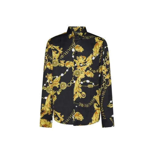 VERSACE JEANS Chain Couture Printed Button Up Shirt