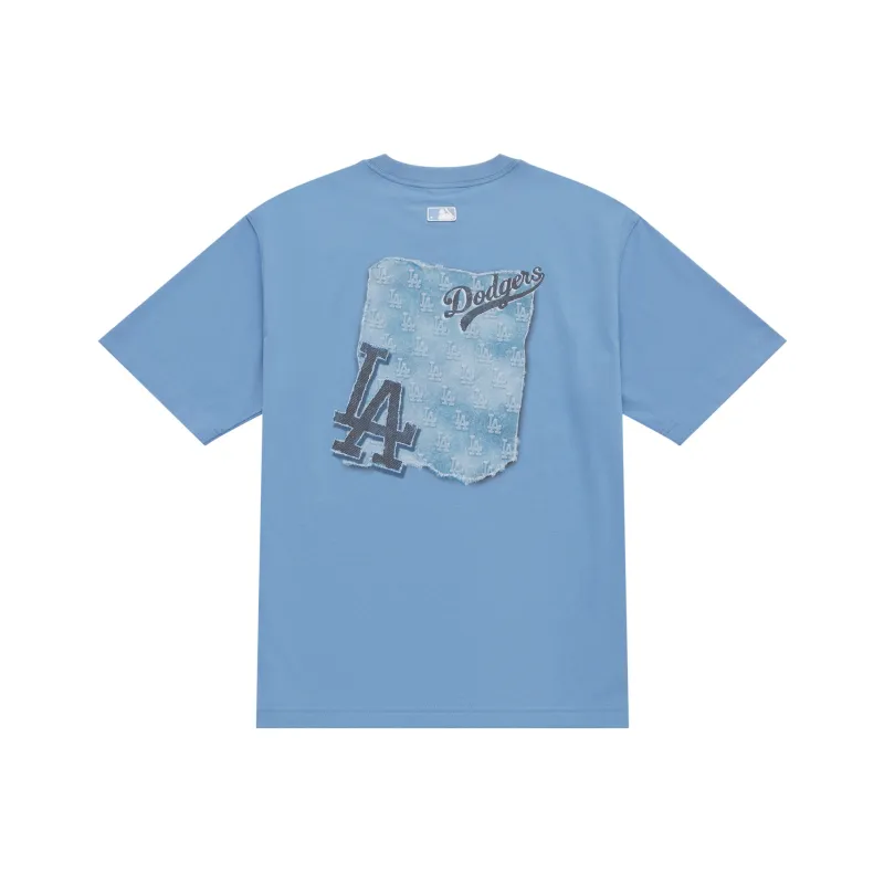 MLB MONOGRAM Collection Los Angeles Dodgers SS25 T Shirt Unisex Dark Sky Blue-0