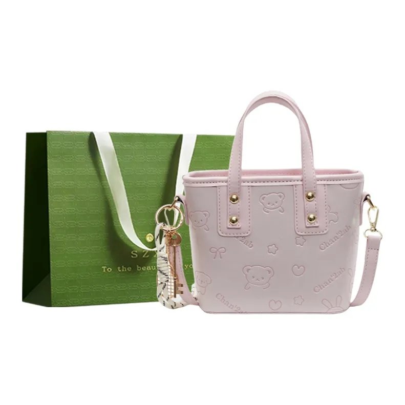 Three Ducklings PU Handbag Women's Ecru/Pink/Brown/Black-4