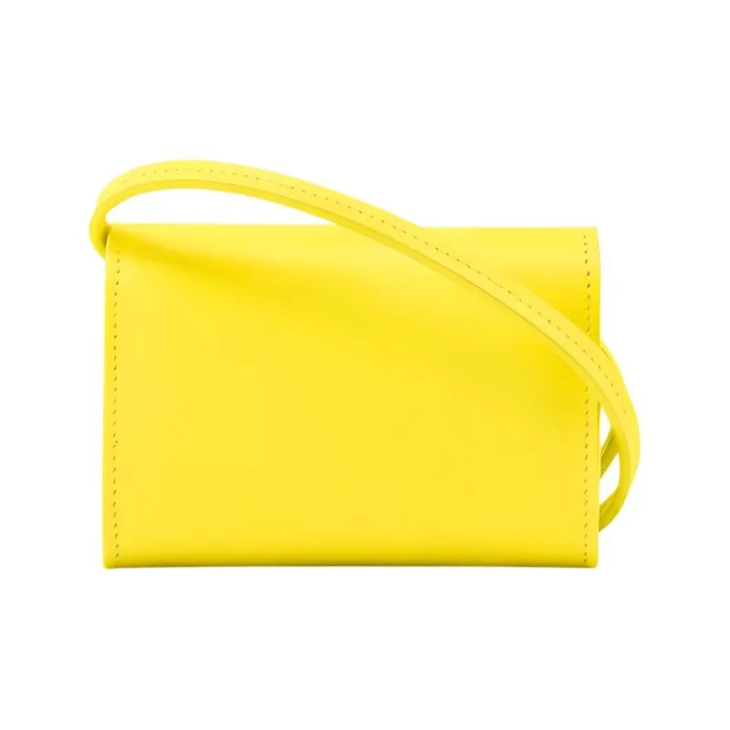 LONGCHAMP BOX TROT Calfskin One Shoulder Crossbody Coin Purse Women's Yellow-2