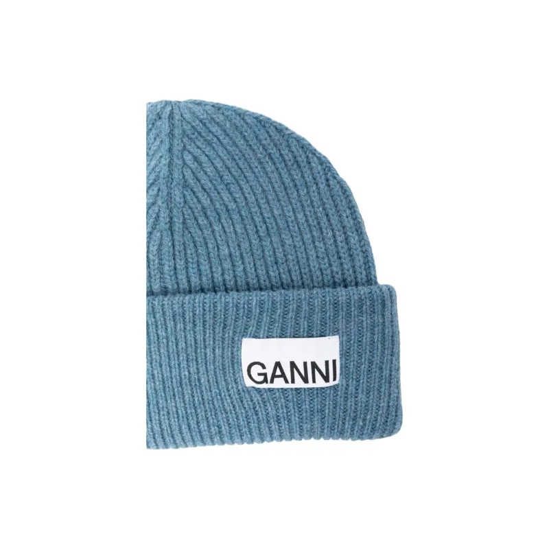 GANNI Logo patch Beanie-2