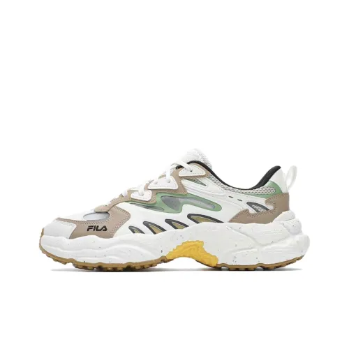 FILA Fern Cushioning Wear-Resistant Low-Top Chunky Sneakers Men's White Brown