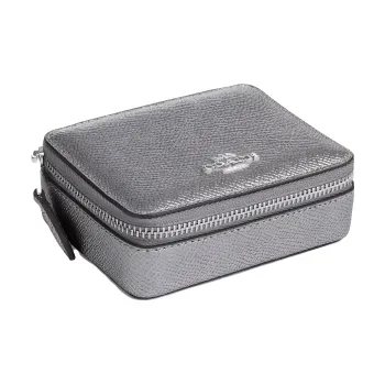COACH Leather Medicine Box Storage Bag Unisex Silver