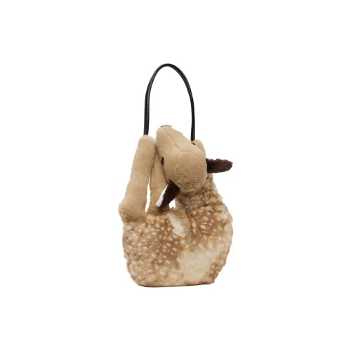 Praying Fabric Shoulder Bag Women's Brown