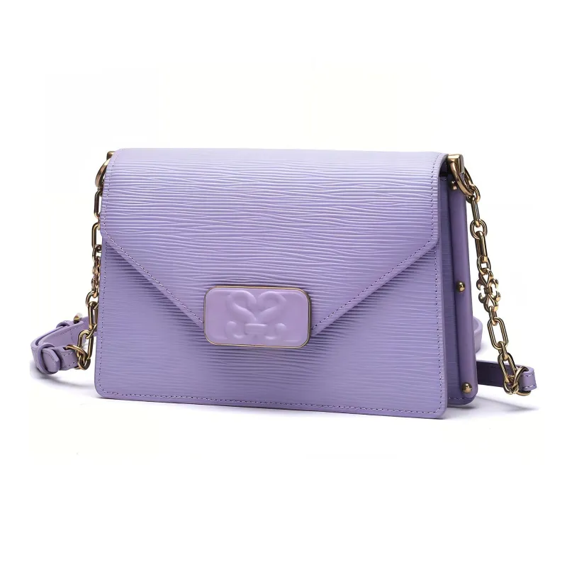 Satchi Top Grain Cow Leather Crossbody Bag Women's Red/White/Yellow/Purple/Black-22