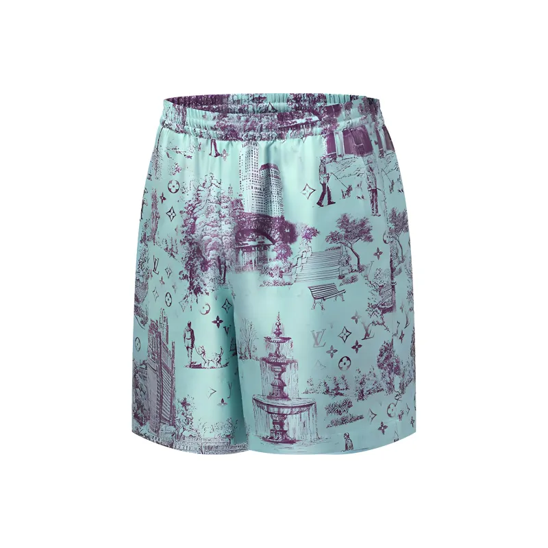 LOUIS VUITTON Printed Silk Shorts-1