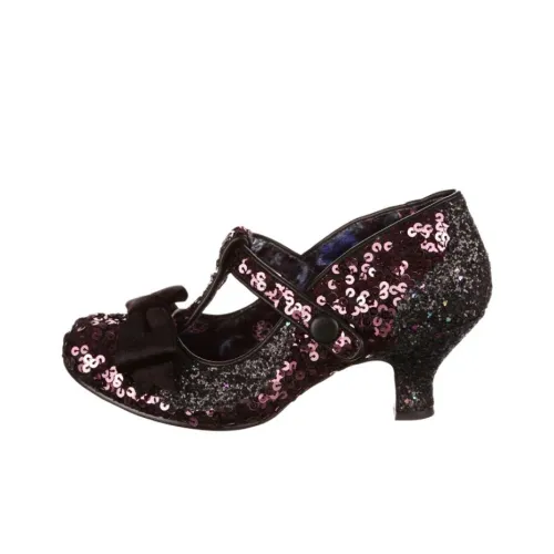 IRREGULAR CHOICE Eccentric Evening Block Heel High Heels 6cm Women's Black