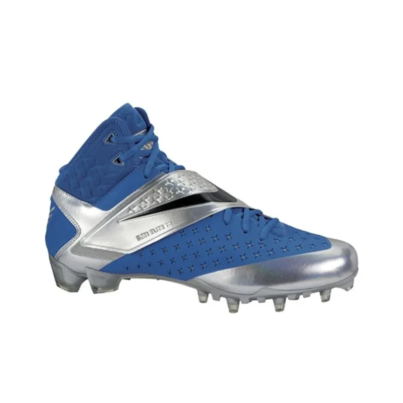Nike Anti Slip Wear Resistant Soccer Shoes Unisex Blue Silver-1