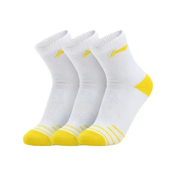 LiNing Mid Calf Socks Unisex Multi double Loading White Yellow