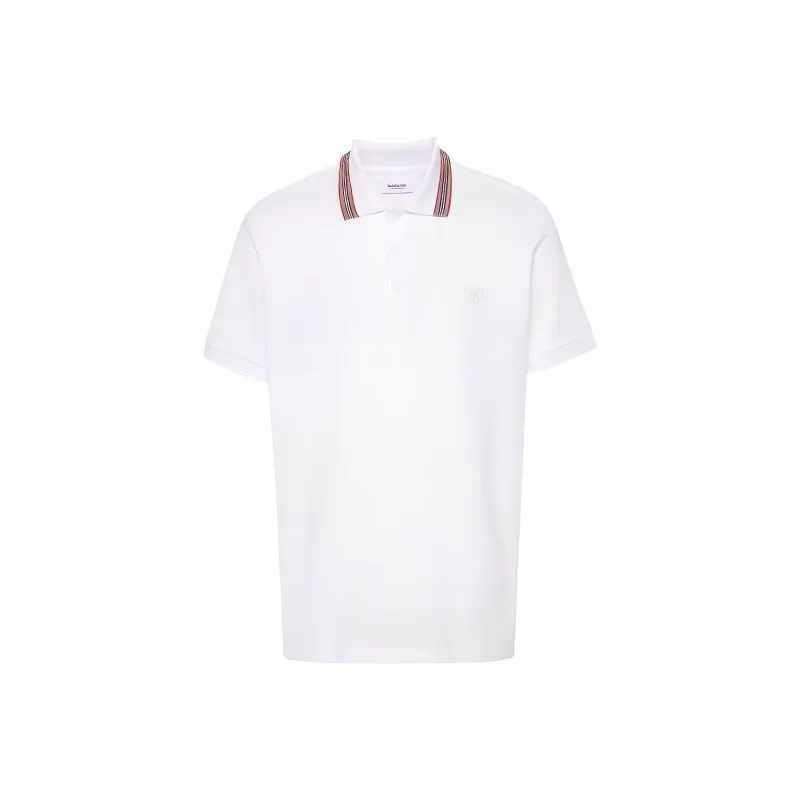 Burberry Logo Embroidered Short Sleeved Polo Shirt-0