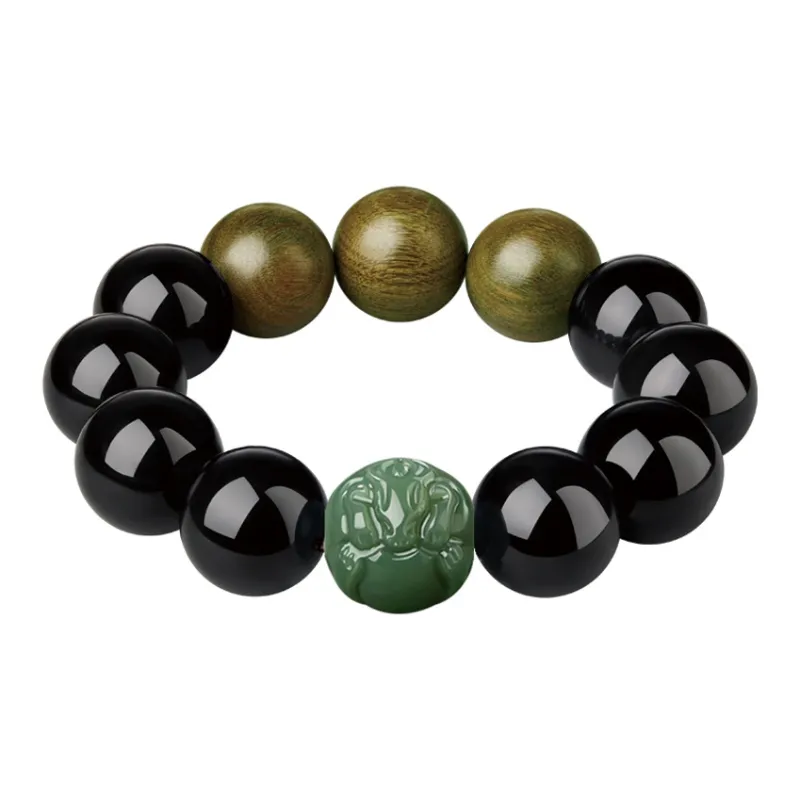 Moonstone Edge Obsidian Bracelets Men's-3