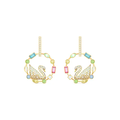 Swarovski Rainbow Swan Earrings Women's Light Gradient