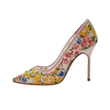 MANOLO BLAHNIK Jardino Slim Heel High Heels 10.5cm Women's Multicolor