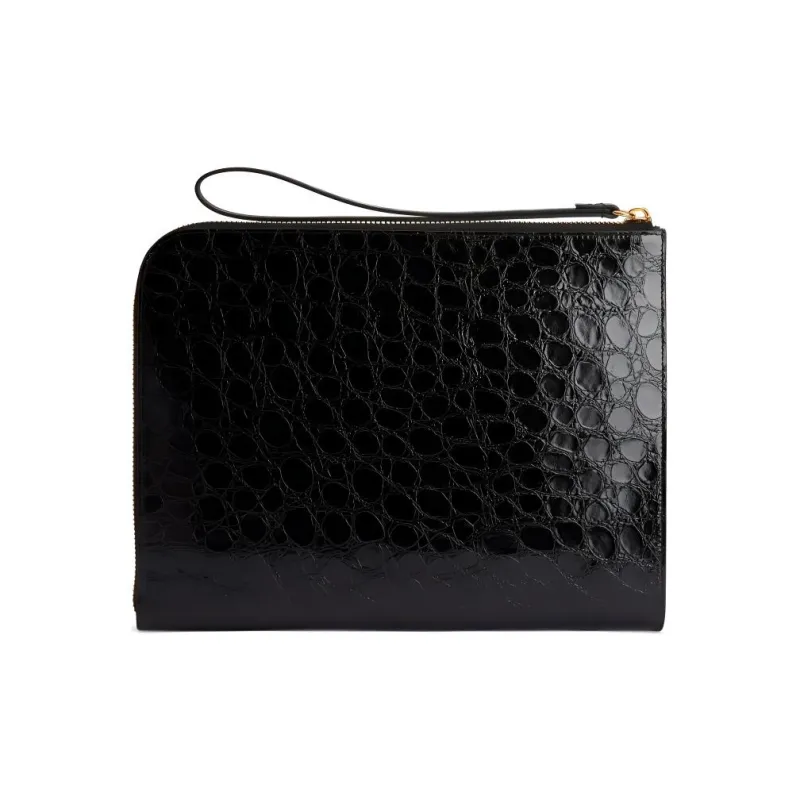 Giuseppe Zanotti Fabian Crocodile embossed Leather Pouch-2