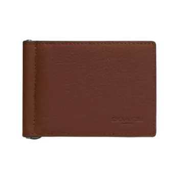 COACH Leather Wallet Unisex Saddle