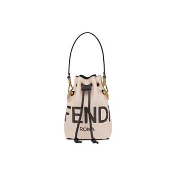FENDI Mon Tresor Leather Bucket Bag Handbag Shoulder Bag Crossbody Bag Mini Women's Light Pink/Black