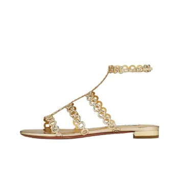 AQUAZZURA Infinity Chain Roman Sandals Women's Gold