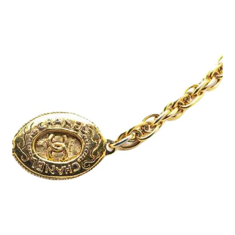 CHANEL 20th Century Plated Cc Medallion Necklace Costume Necklace-1
