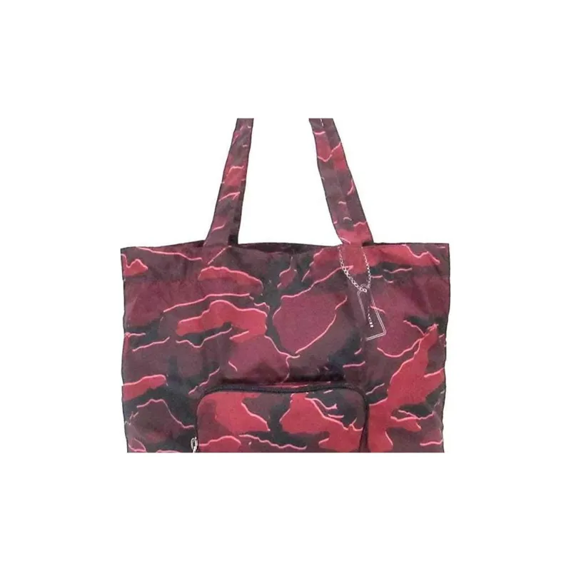 COACH Packable Nylon Tote Bag, Shopping Bag, Handbag, Shoulder Bag Large Size Women's Red & Black-3