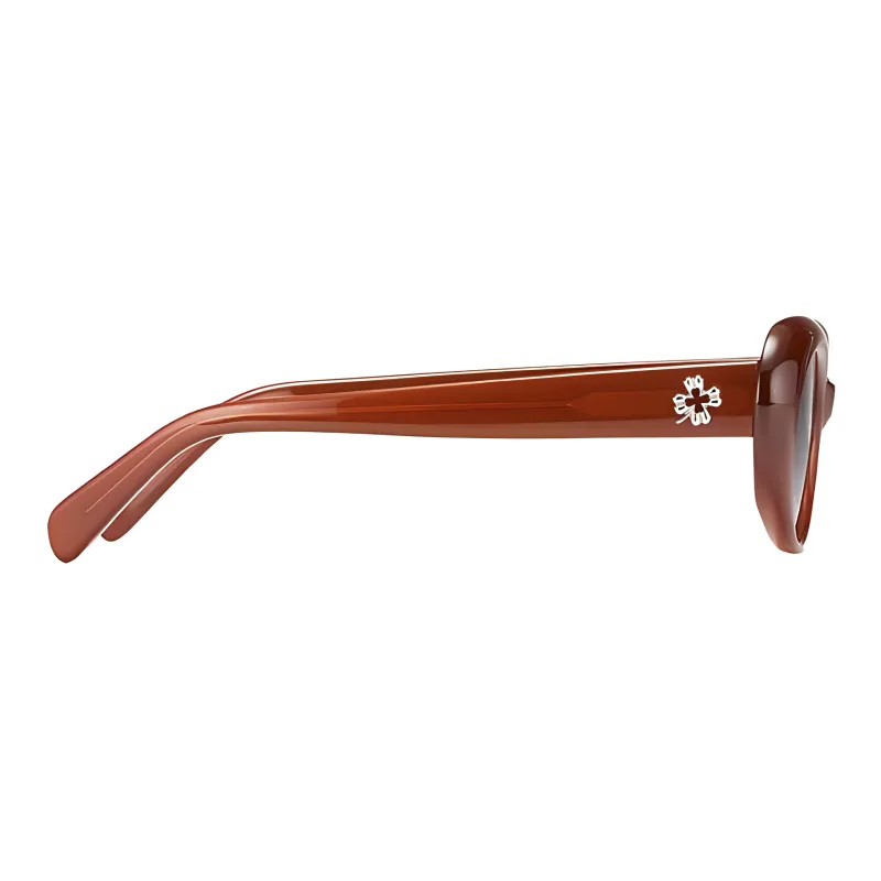 PUBLIC BEACON Acetate Oval Sunglasses Unisex Red-2