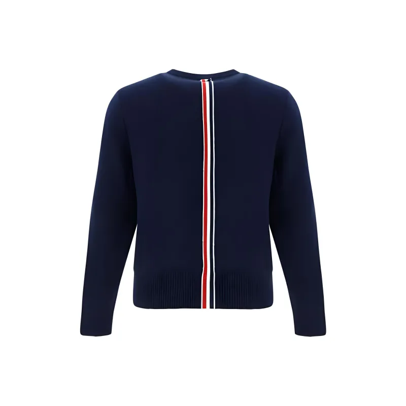 THOM BROWNE Rwb Stripe V Neck Knitted Cardigan-1
