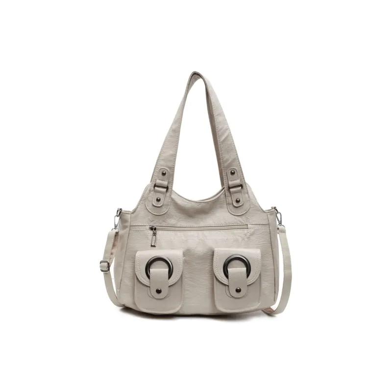 Single Warehouse PU Shoulder Bag Regular Women's Black/Ecru/Brown/Purple/Light Gray/Camel-0