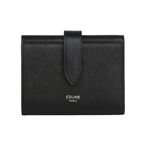 CELINE Calfskin Wallet, Card Holder Men's Black