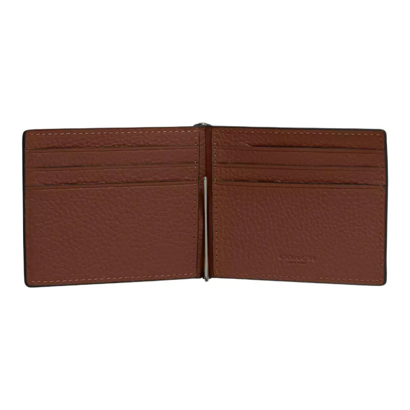 COACH Leather Wallet Unisex Saddle-1