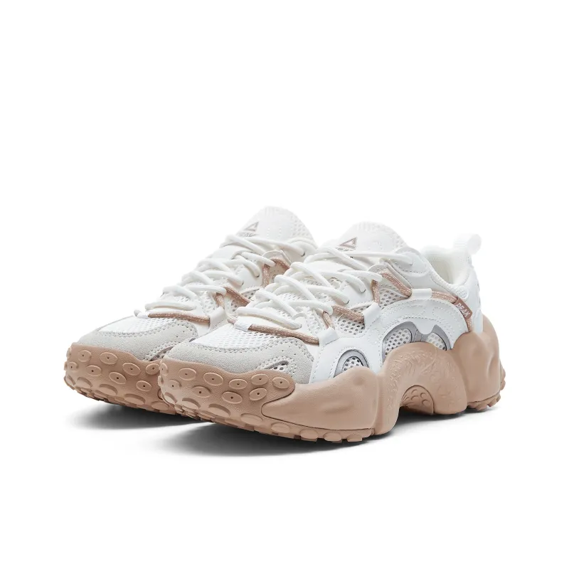 PEAK Taichi Bagel Shoes Low Top Casual Shoes Women's Milk White Brown-2