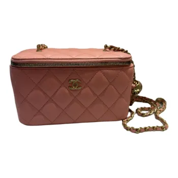 CHANEL 23C Early Spring Sheepskin Box Bag, Shoulder Bag, Crossbody Bag Women's Pink