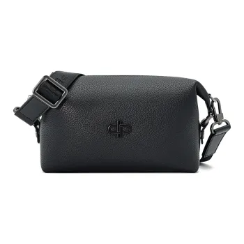PEDRO Icon Series Synthetic Material Crossbody Bag, Shoulder Bag Small Size Men's Black/Dark Blue