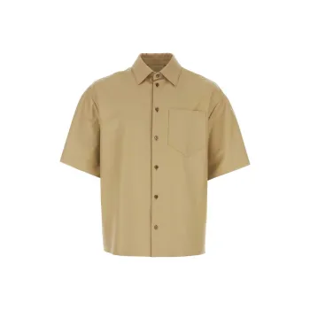 PRADA Buttoned Short Sleeved Leather Shirt