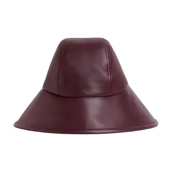 Bottega Veneta Napa Lambskin Bucket Hats Men's Burgundy