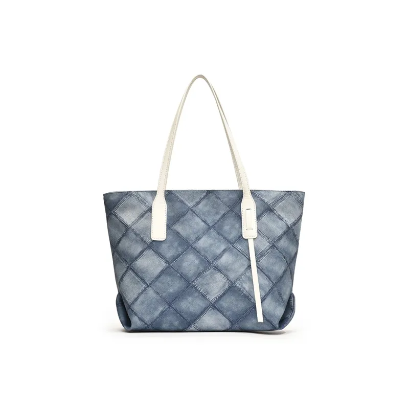 Single Warehouse PU Tote Bag, Shopping Bag, Shoulder Bag Women's Black/Light Blue/Pink/Dark Blue-14