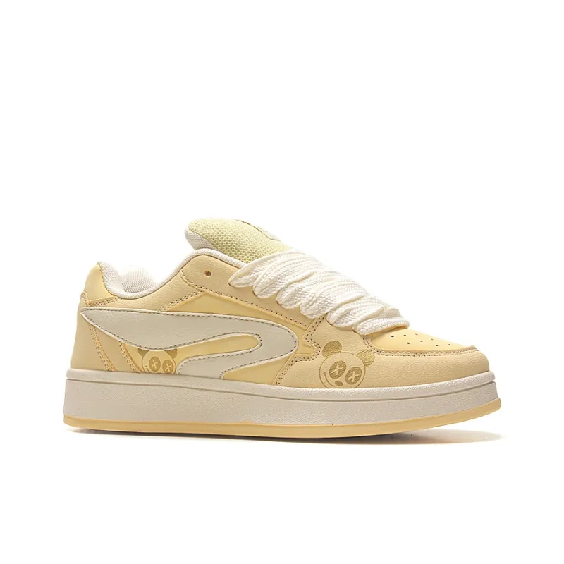 STUR YSN Low Top Skateboard Shoes Women's Almond Yellow-1