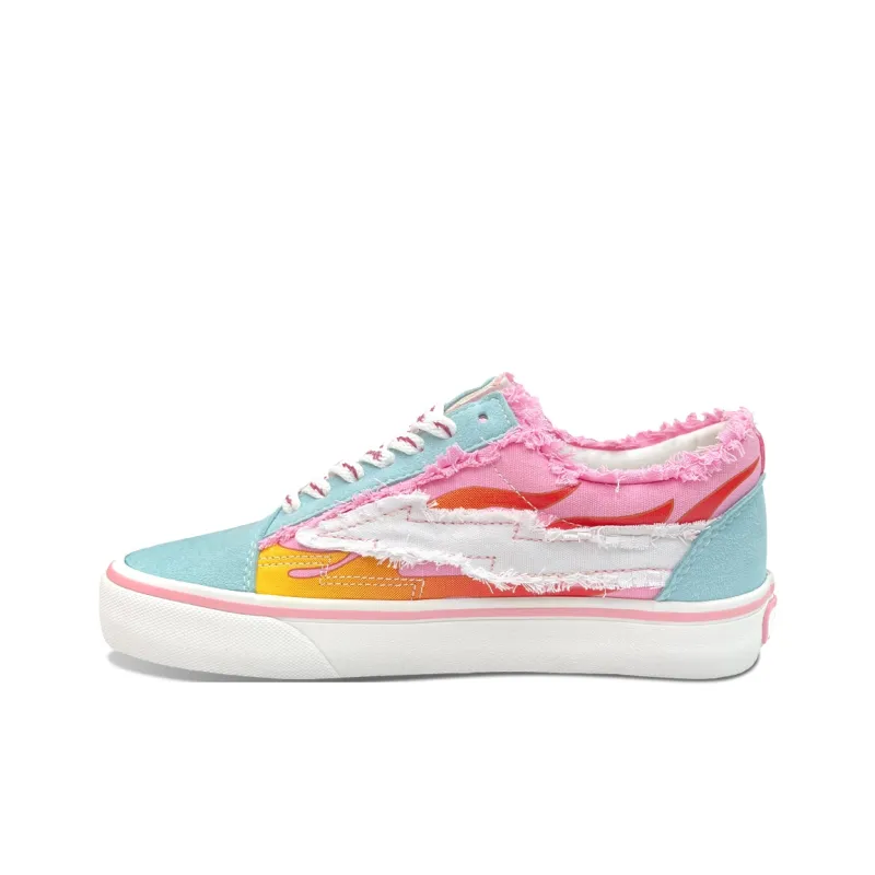 REVENFE X SPOTM x BURNING FLAME Slip Resistant, Breathable, Lightweight Low Top Canvas Shoes Unisex-11