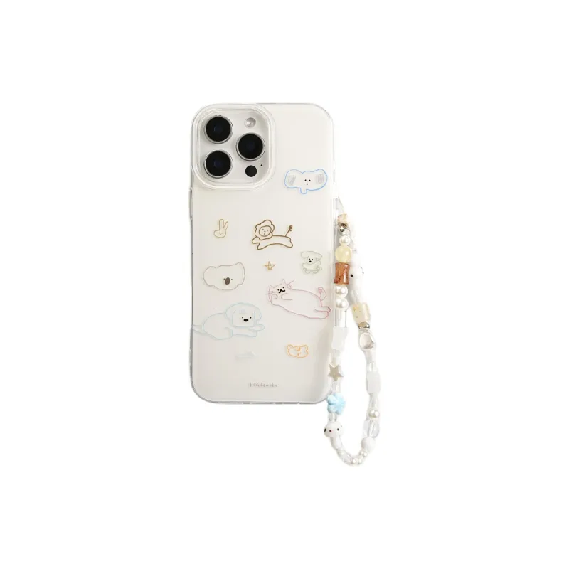 Wei Xin Acrylic Material Multicolor Line Animal Phone Cases Compatible With IPhone 16/15 Pro Max/Apple 13/14 Pro/Max-0
