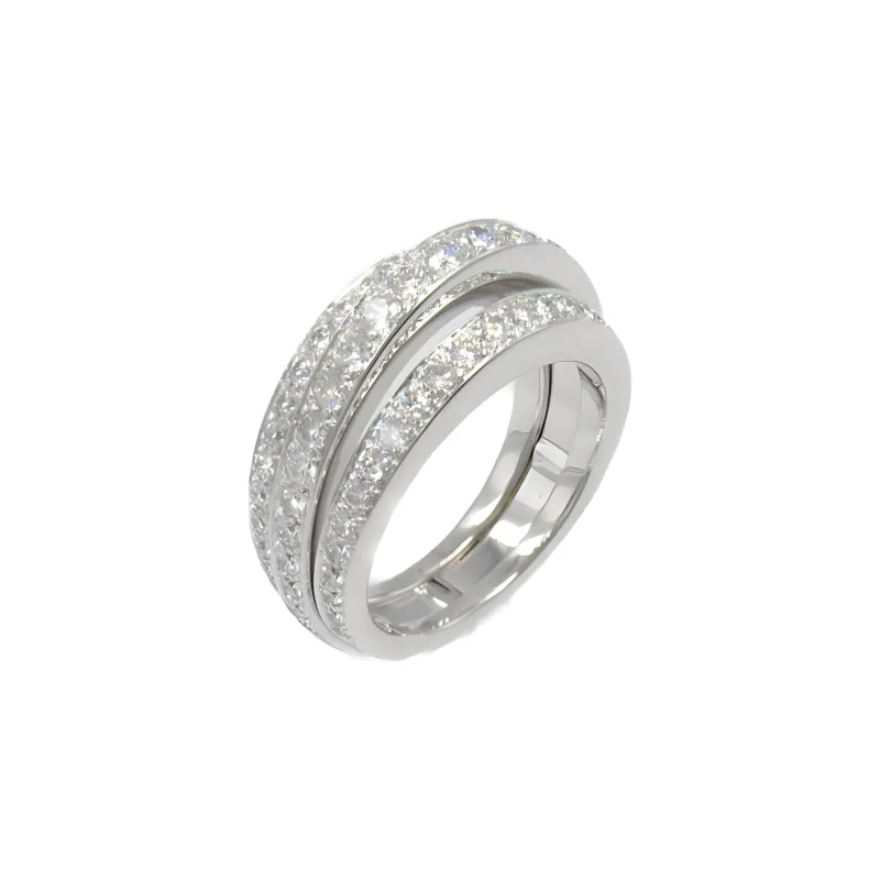 Cartier 2010s 18kt White Gold Half Circle Diamond Ring-3