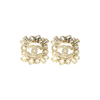CHANEL Stud Earrings Women's Gold
