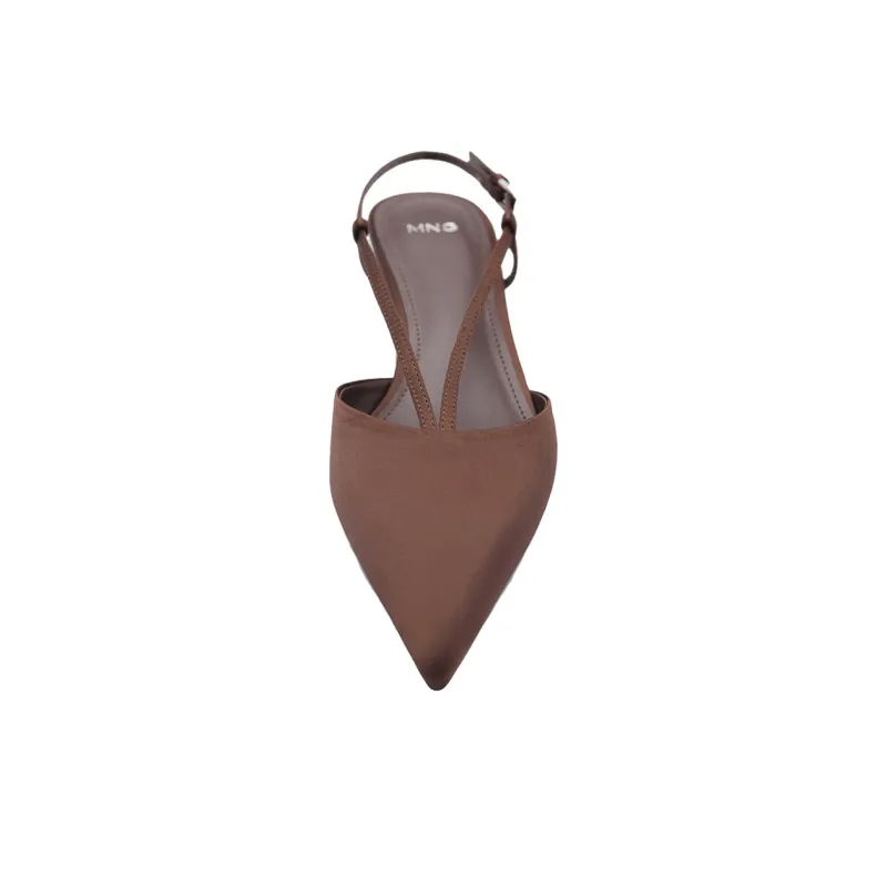 MANGO Chunky Heel High Heels 3.5cm Women's Chocolate-2