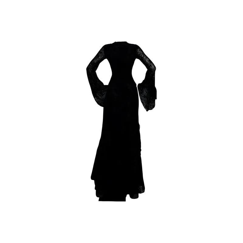 Bubble Trap Long-Sleeved Dresses Women's Black-1
