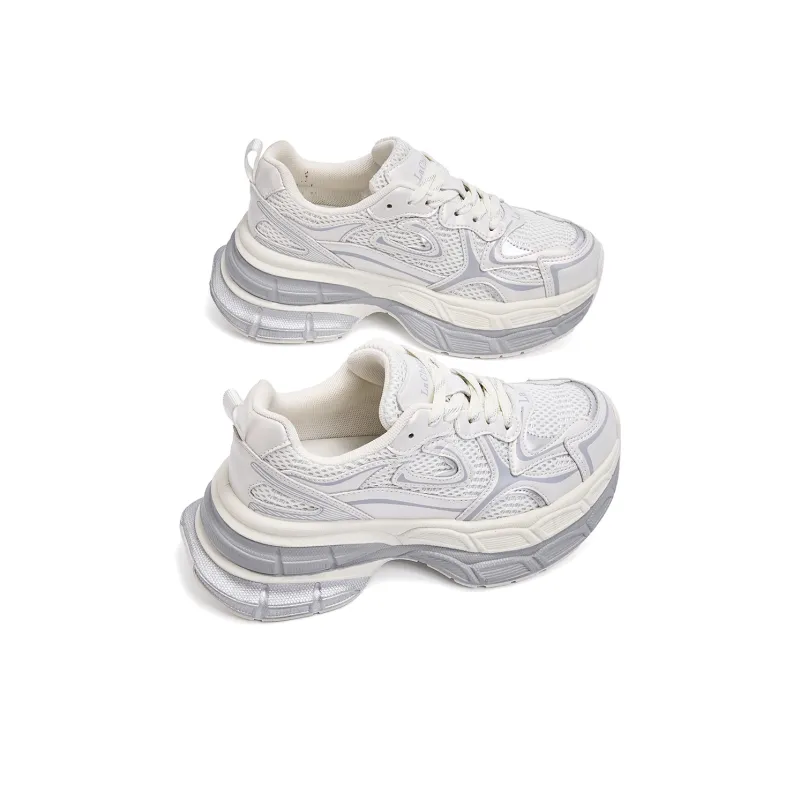 La Chapelle Cushioning, Slip Resistant, And Abrasion Resistant Low Top Chunky Sneakers Women's Apricot-3